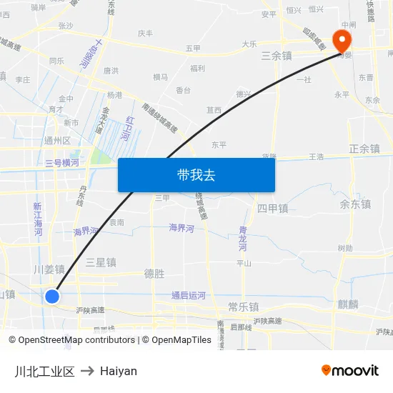 川北工业区 to Haiyan map
