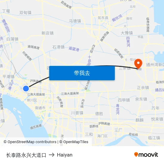 长泰路永兴大道口 to Haiyan map