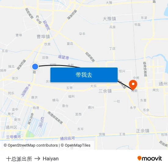 十总派出所 to Haiyan map