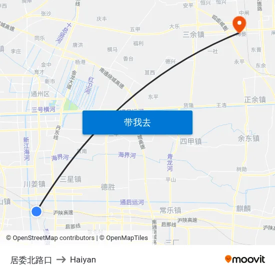 居委北路口 to Haiyan map