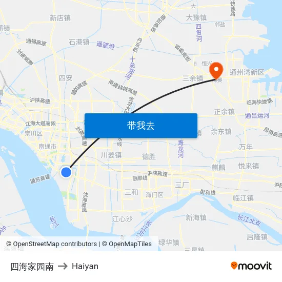 四海家园南 to Haiyan map