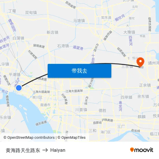 黄海路天生路东 to Haiyan map