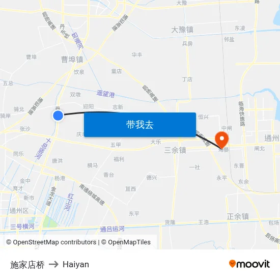 施家店桥 to Haiyan map