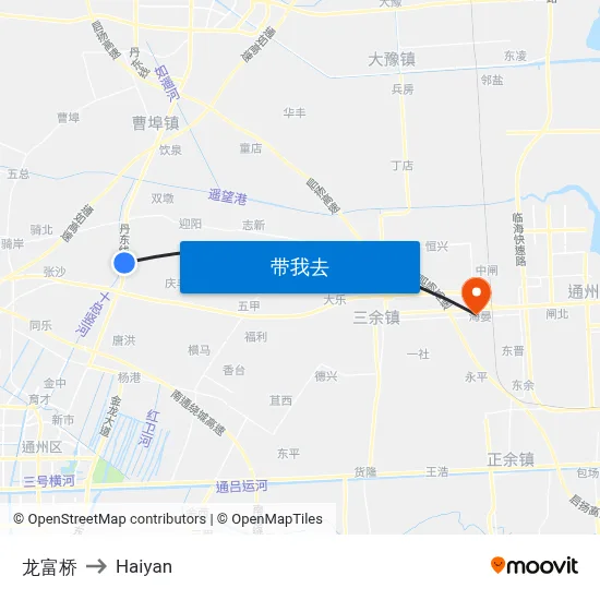龙富桥 to Haiyan map