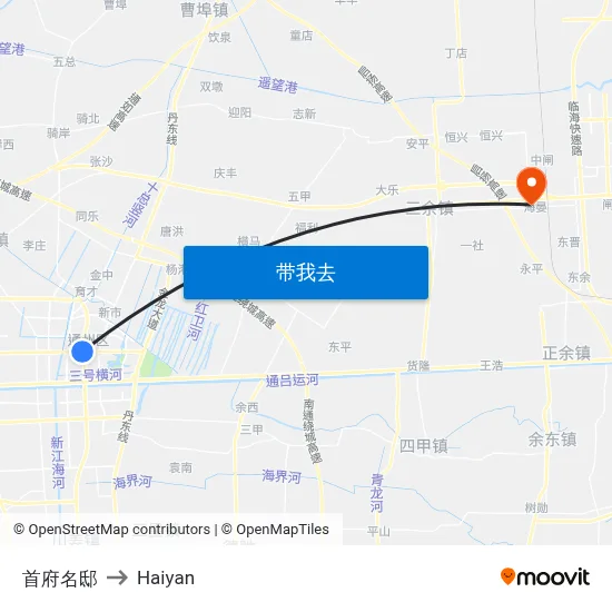 首府名邸 to Haiyan map
