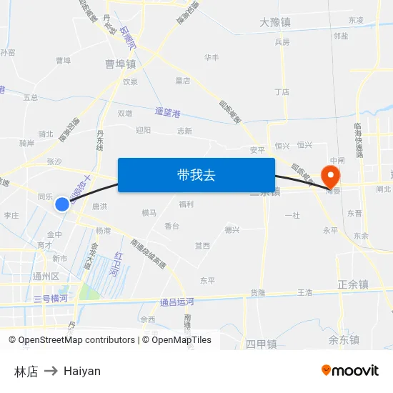 林店 to Haiyan map