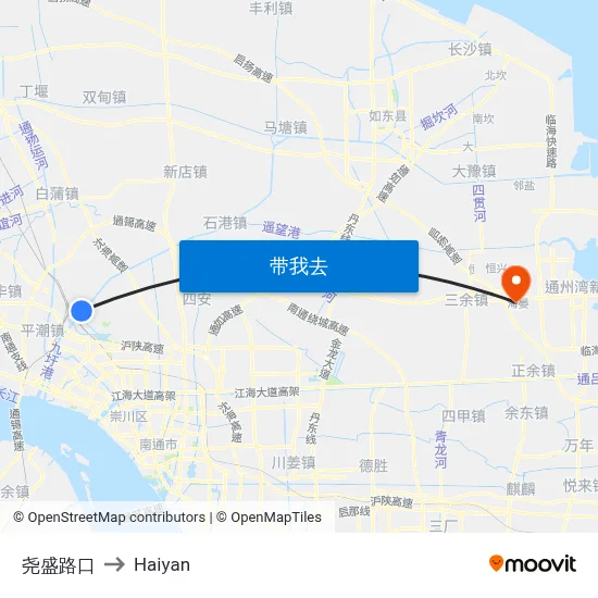 尧盛路口 to Haiyan map