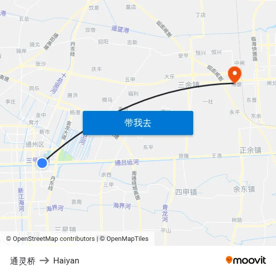 通灵桥 to Haiyan map