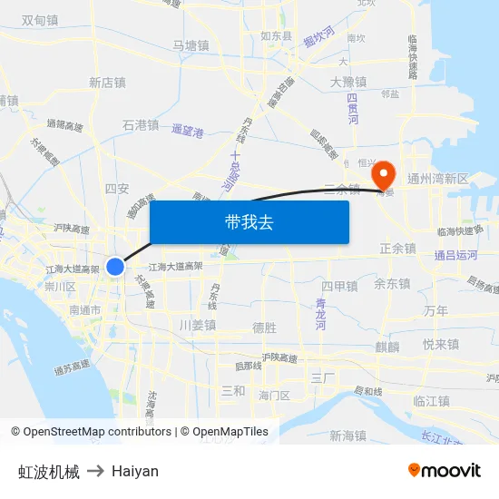 虹波机械 to Haiyan map