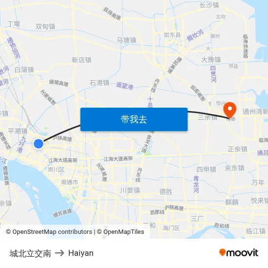 城北立交南 to Haiyan map
