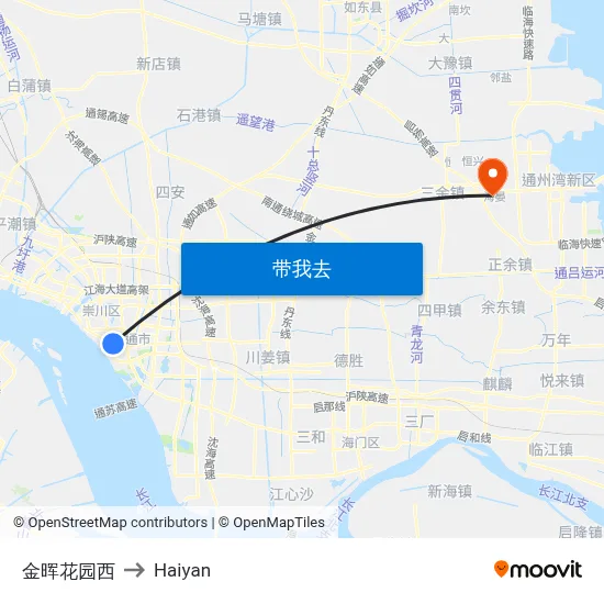 金晖花园西 to Haiyan map
