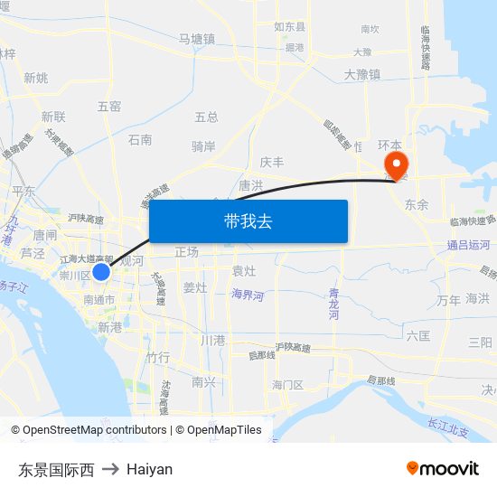 东景国际西 to Haiyan map