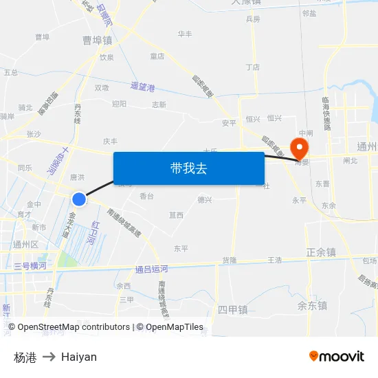 杨港 to Haiyan map
