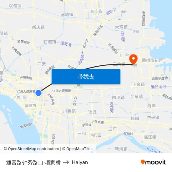 通富路钟秀路口·项家桥 to Haiyan map