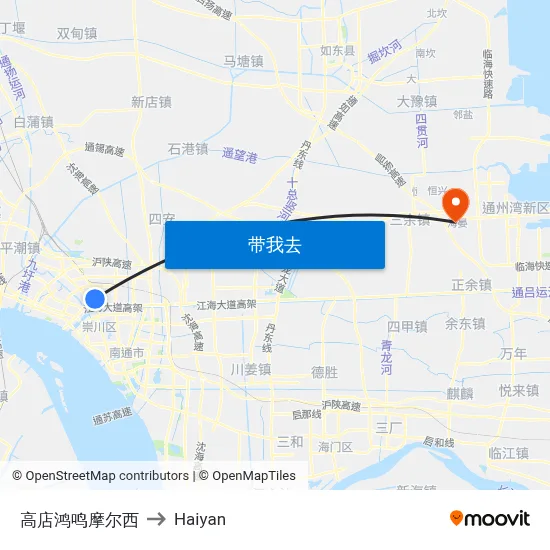 高店鸿鸣摩尔西 to Haiyan map