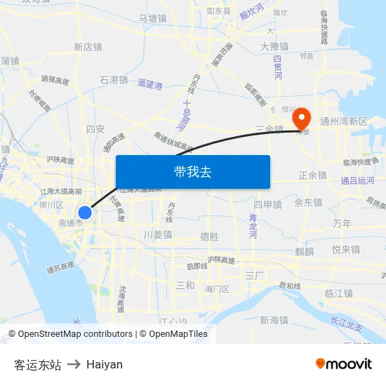 客运东站 to Haiyan map