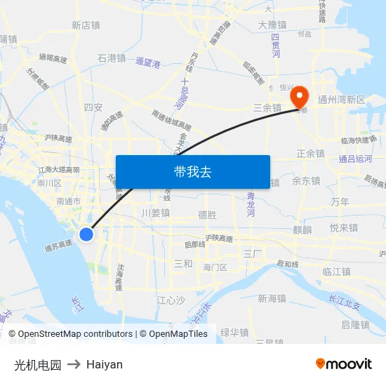 光机电园 to Haiyan map