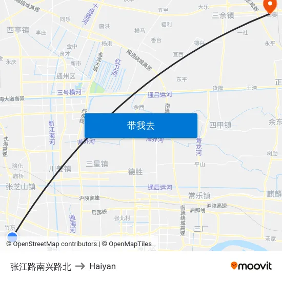 张江路南兴路北 to Haiyan map