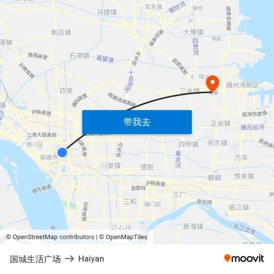 国城生活广场 to Haiyan map