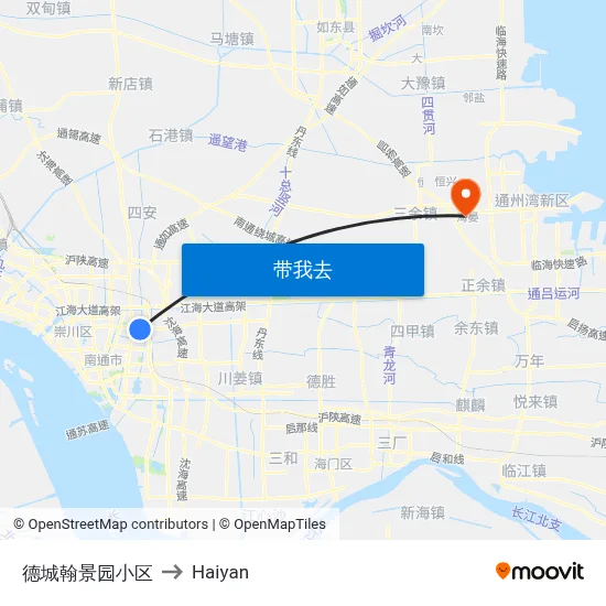 德城翰景园小区 to Haiyan map