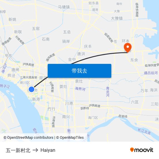 五一新村北 to Haiyan map