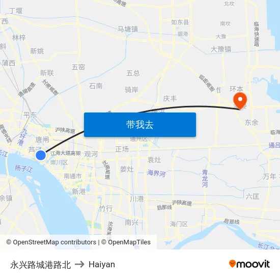 永兴路城港路北 to Haiyan map