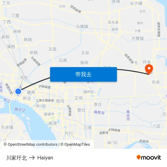 川家圩北 to Haiyan map