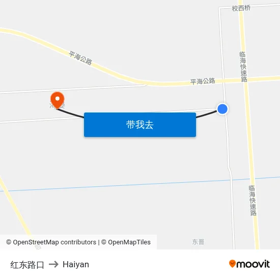 红东路口 to Haiyan map