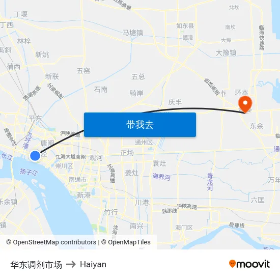 华东调剂市场 to Haiyan map