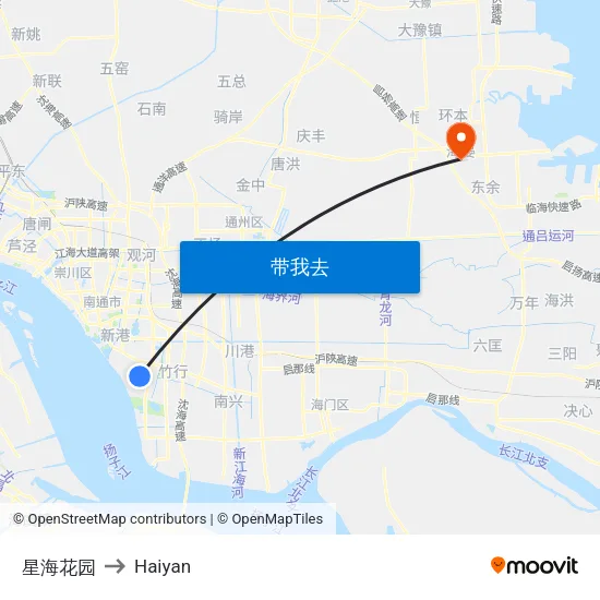星海花园 to Haiyan map