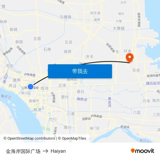 金海岸国际广场 to Haiyan map