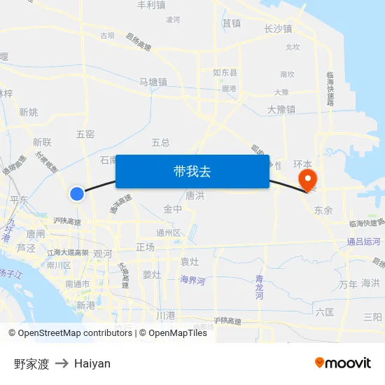 野家渡 to Haiyan map