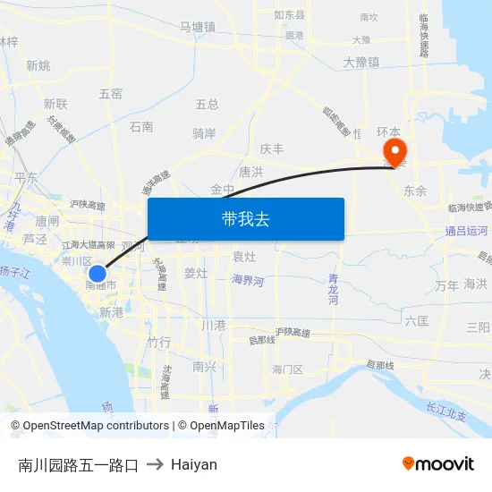 南川园路五一路口 to Haiyan map