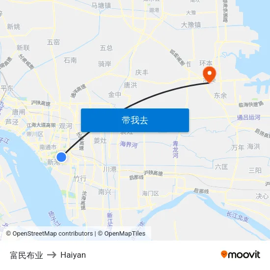 富民布业 to Haiyan map
