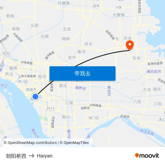 朝阳桥西 to Haiyan map