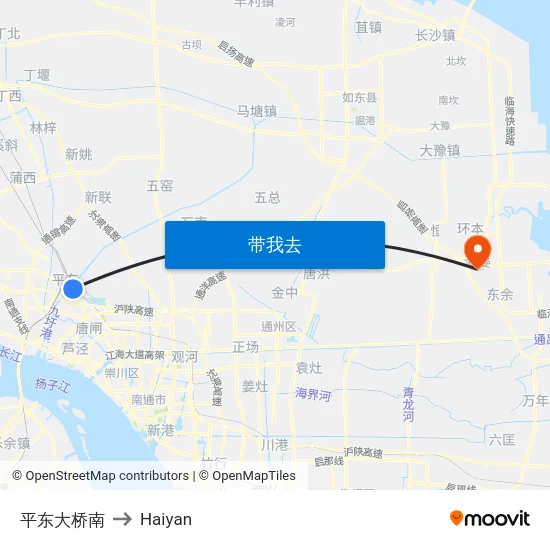 平东大桥南 to Haiyan map