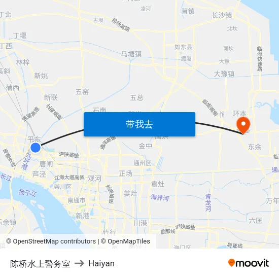 陈桥水上警务室 to Haiyan map