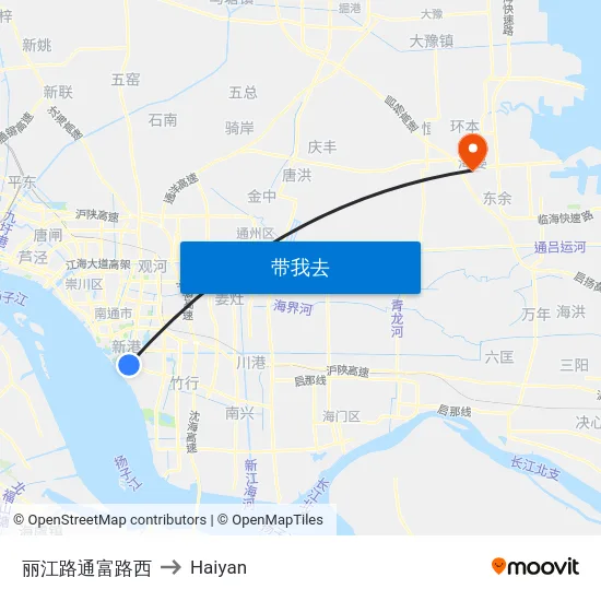 丽江路通富路西 to Haiyan map