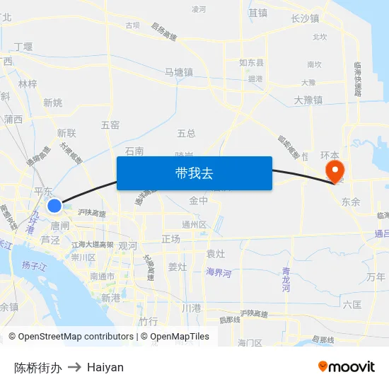 陈桥街办 to Haiyan map