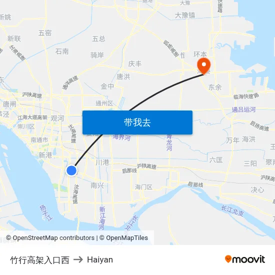 竹行高架入口西 to Haiyan map