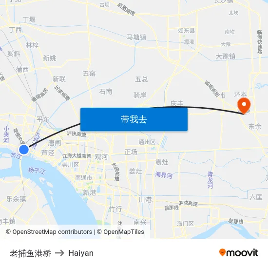 老捕鱼港桥 to Haiyan map