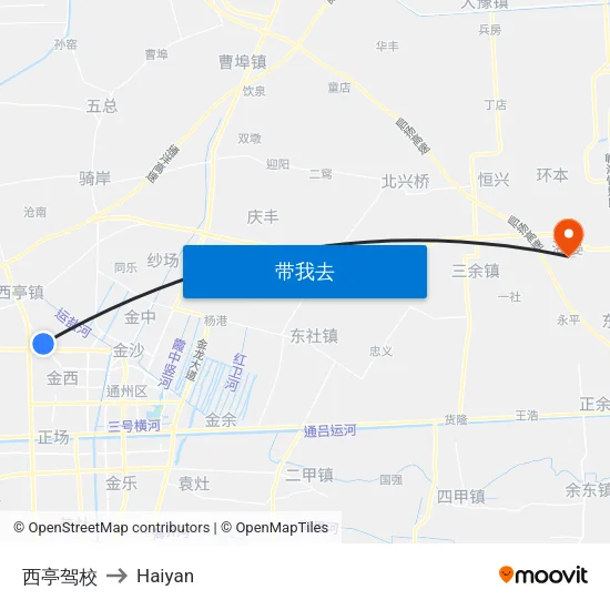 西亭驾校 to Haiyan map