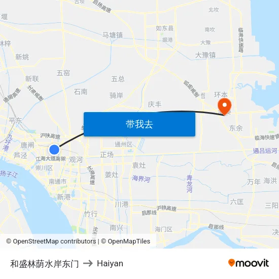 和盛林荫水岸东门 to Haiyan map