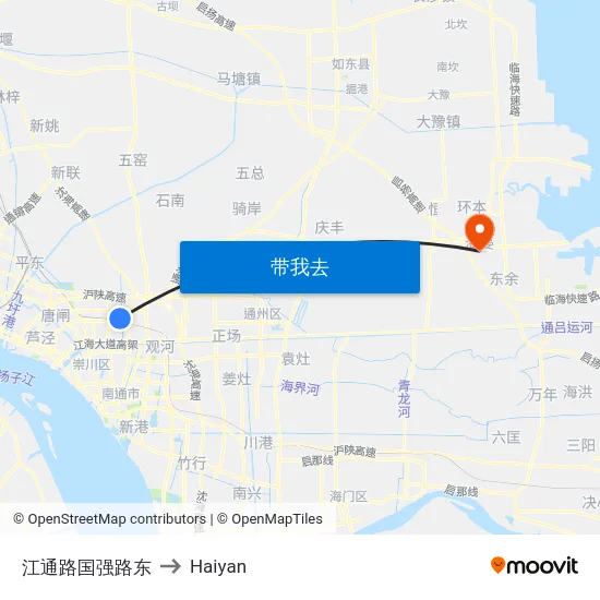 江通路国强路东 to Haiyan map