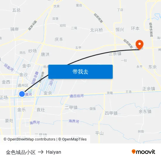 金色城品小区 to Haiyan map