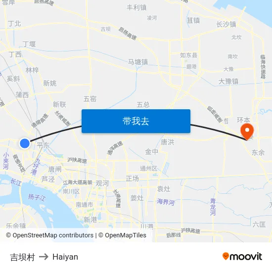吉坝村 to Haiyan map