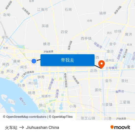 火车站 to Jiuhuashan China map