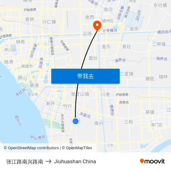 张江路南兴路南 to Jiuhuashan China map