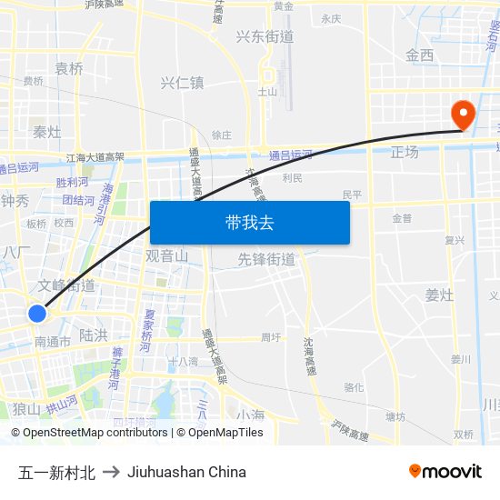 五一新村北 to Jiuhuashan China map