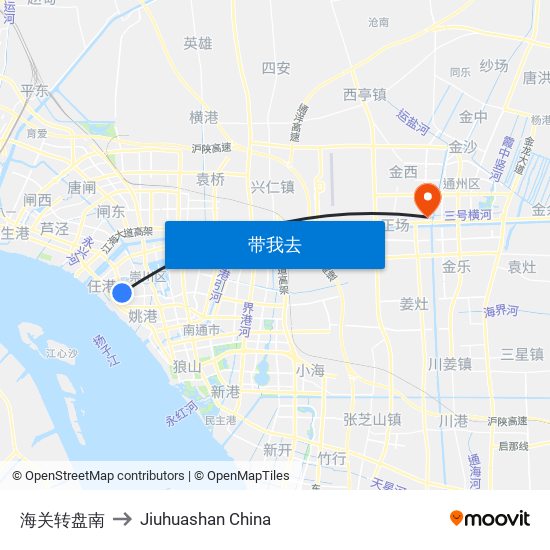 海关转盘南 to Jiuhuashan China map